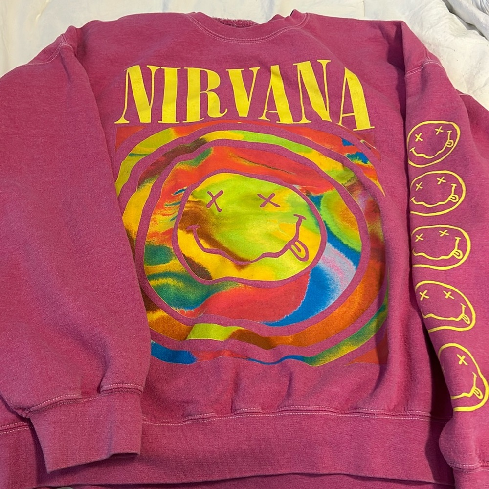 Urban outfitters pink nirvana sweatshirt , xs/s